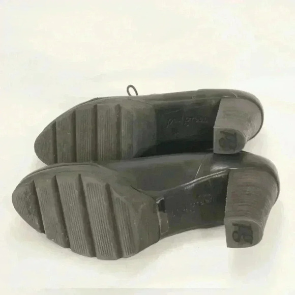 Paul Green Black Lamb Skin Leather Heeled Lace Up Booties Shoes - Picture 5 of 5